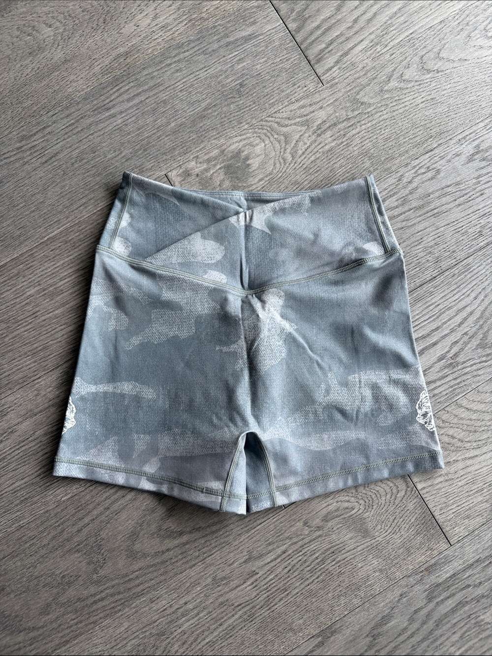 Darc Sport Green Camo High-Rise Bike Shorts